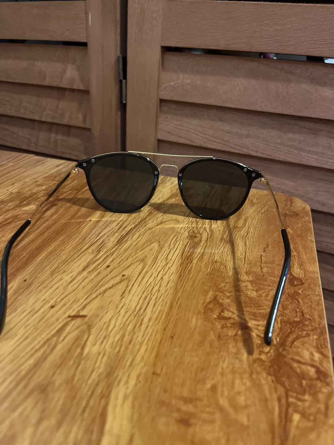 Black Sunglasses with Gold Accents - photo 3