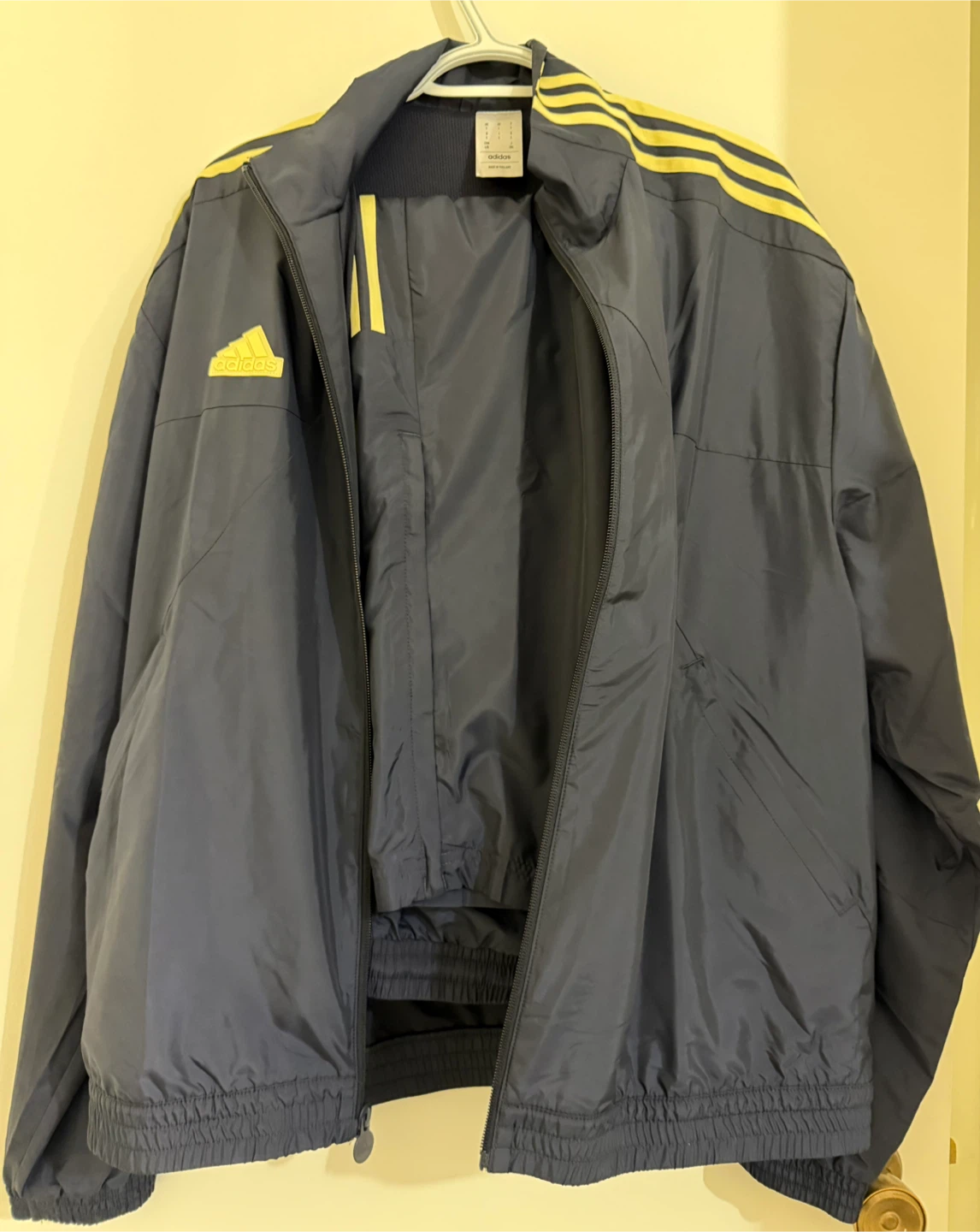 Adidas Tracksuit Jacket & Pants Set - Navy/Yellow - L - photo 2