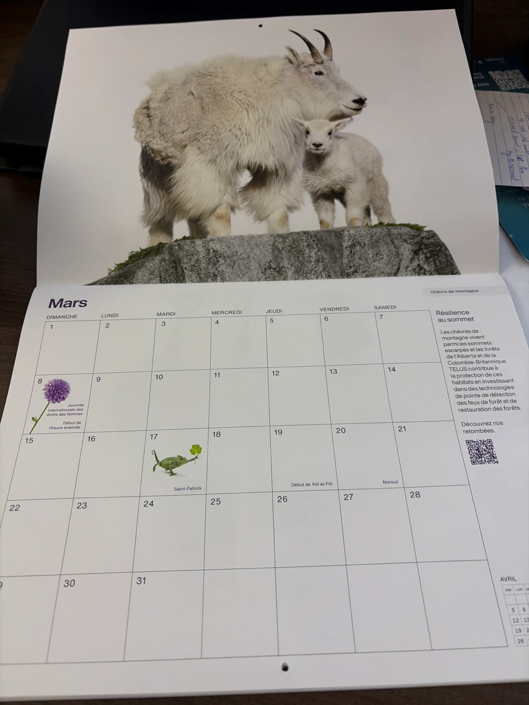 2026 TELUS Calendar French - photo 2
