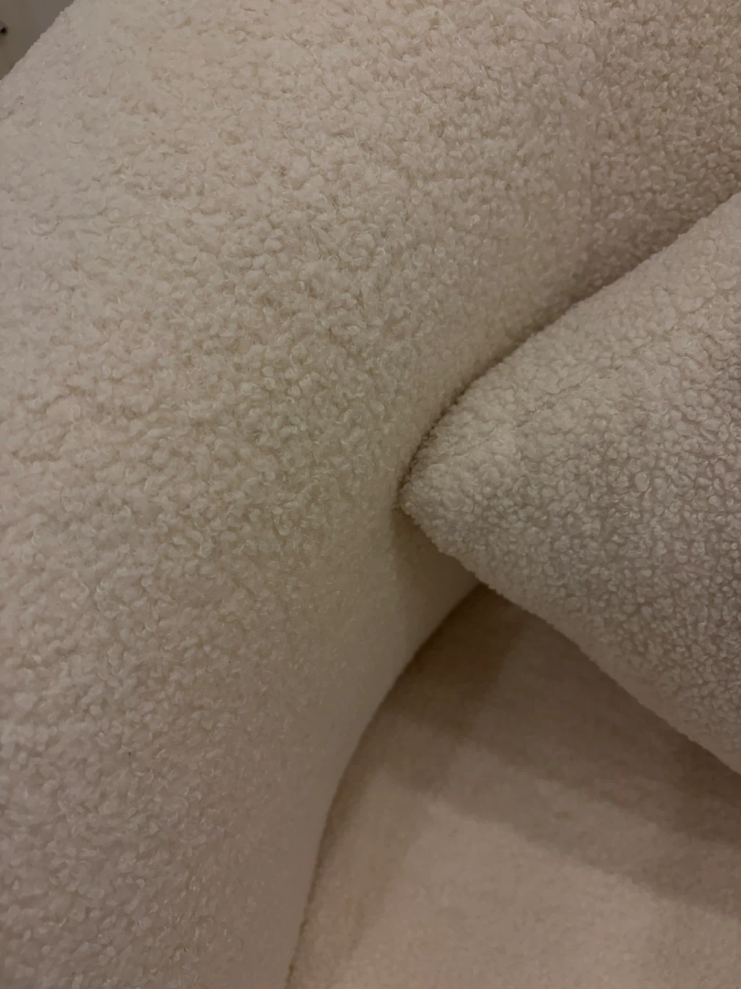 Cream Boucle Accent Chair with Pillow - photo 4