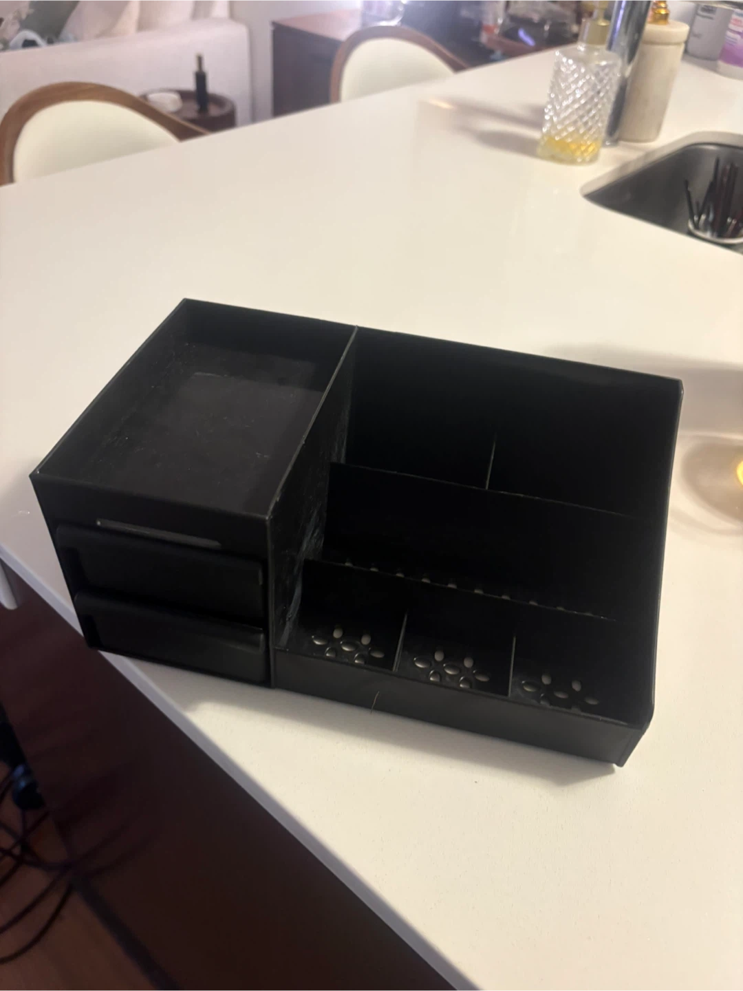 Black Desk Organizer with Drawers