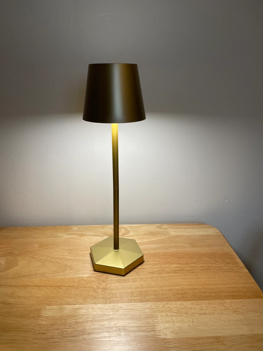 Gold Hexagonal Base Table Lamp