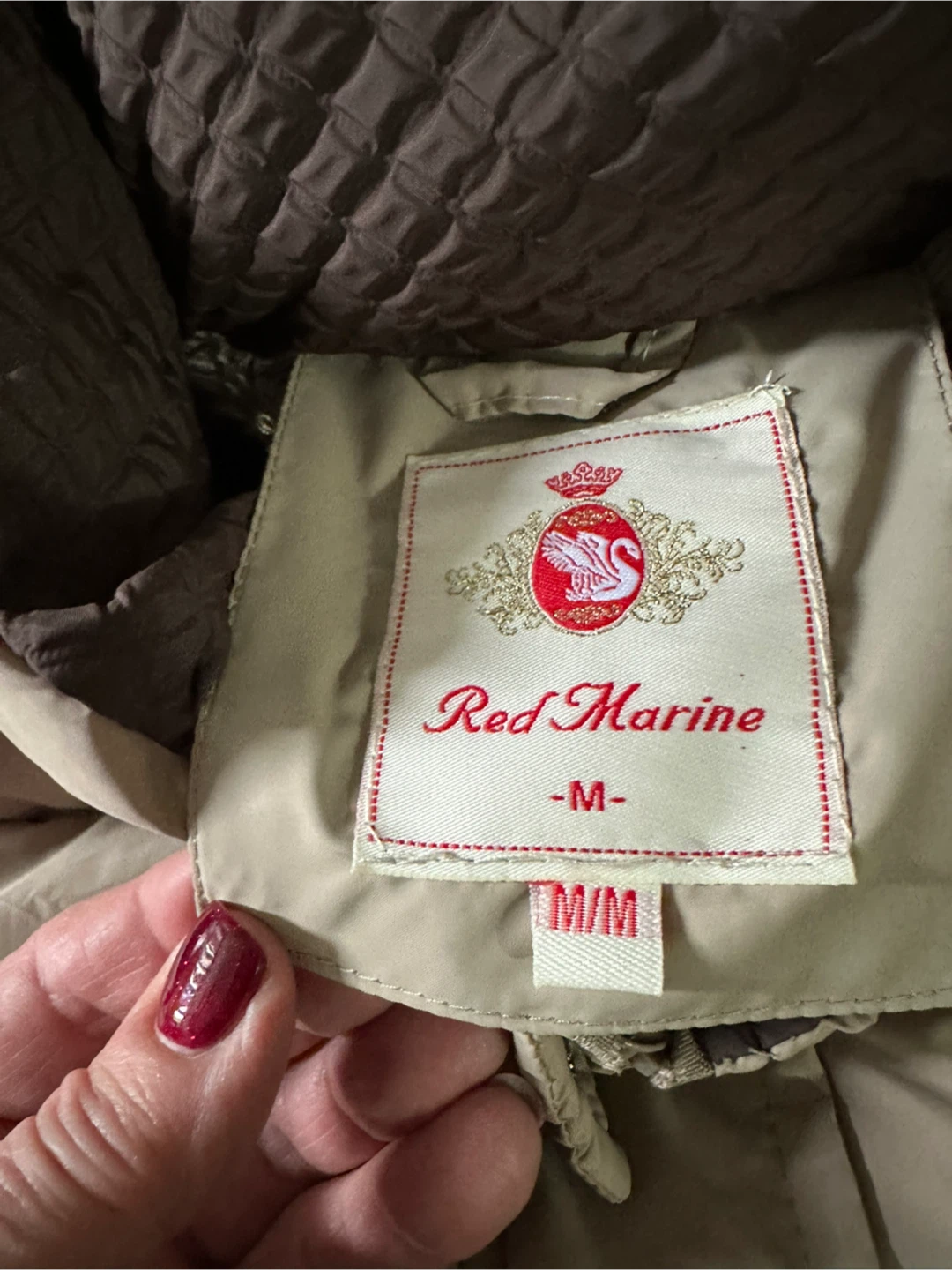 Red Marine Puffer Coat - Size M