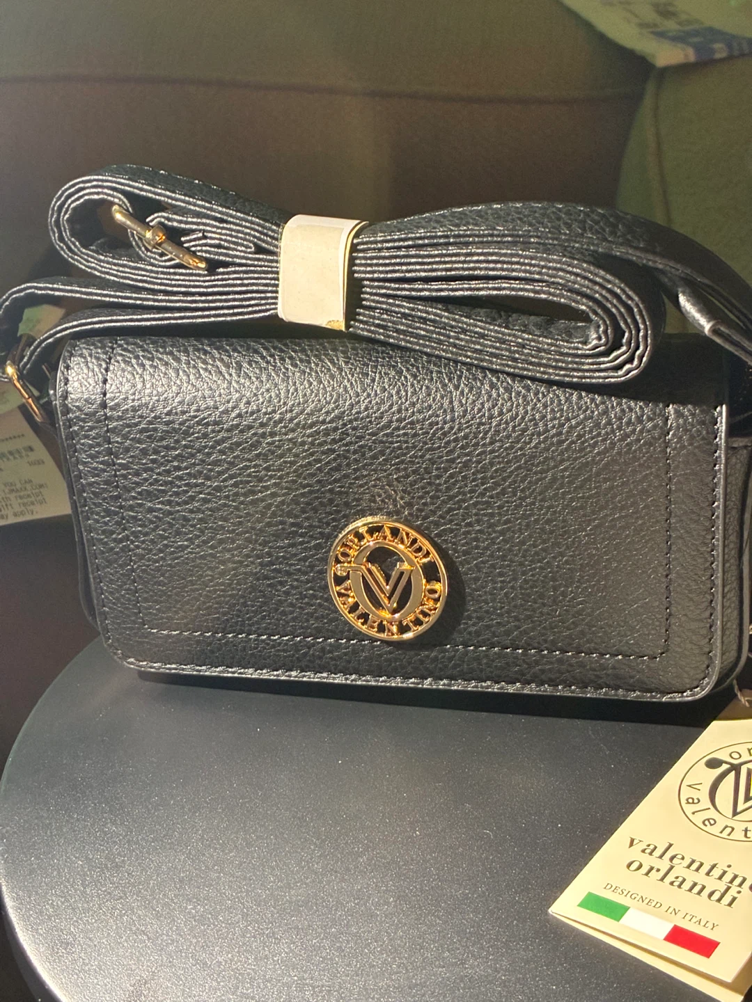 Valentino Orlandi Black Leather Crossbody Bag