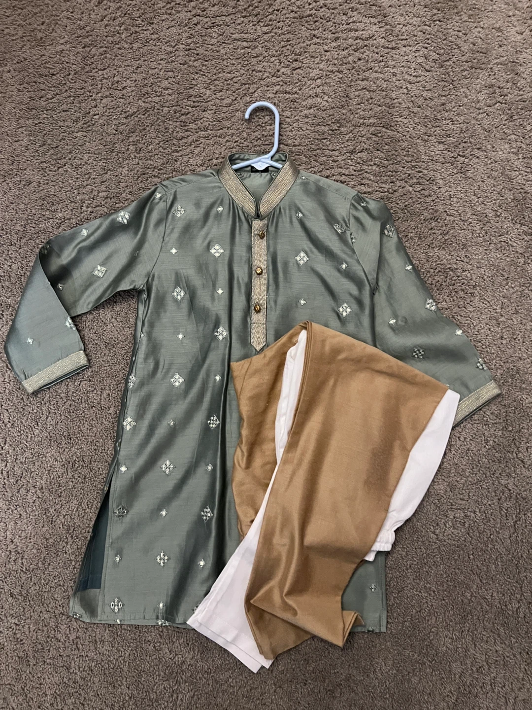 Boys Green Kurta and Pants Set - size 4