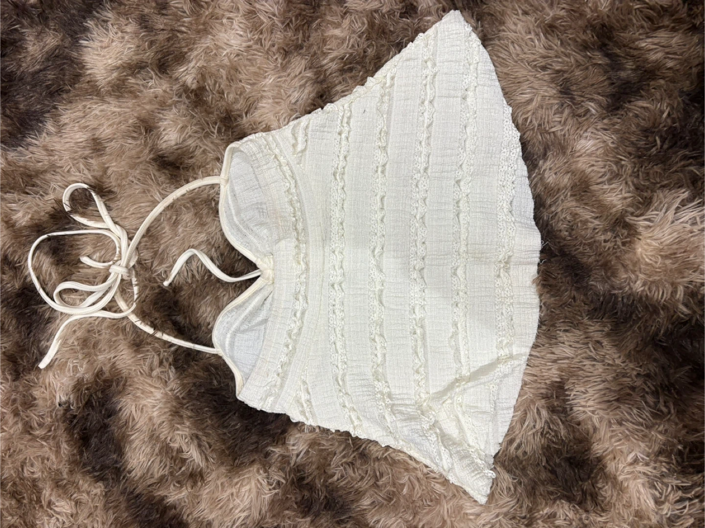 White Textured Halter Top - photo 2