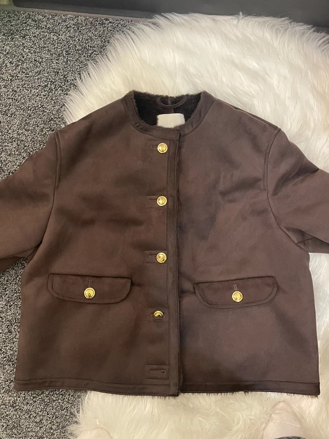 H&M Faux Suede Jacket - Brown, Size M - photo 3