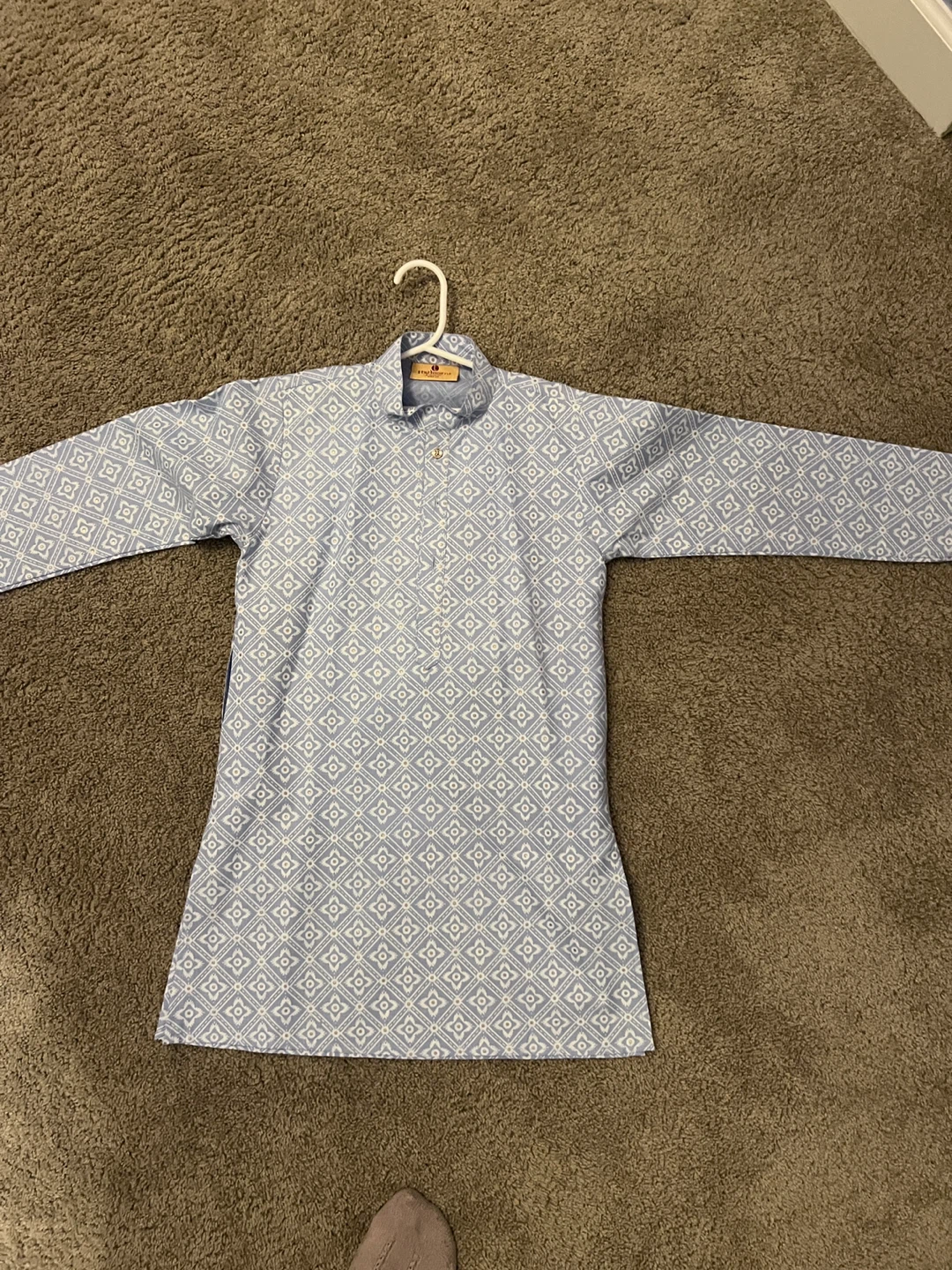 Blue Patterned Kurta Shirt Size 6/60cm