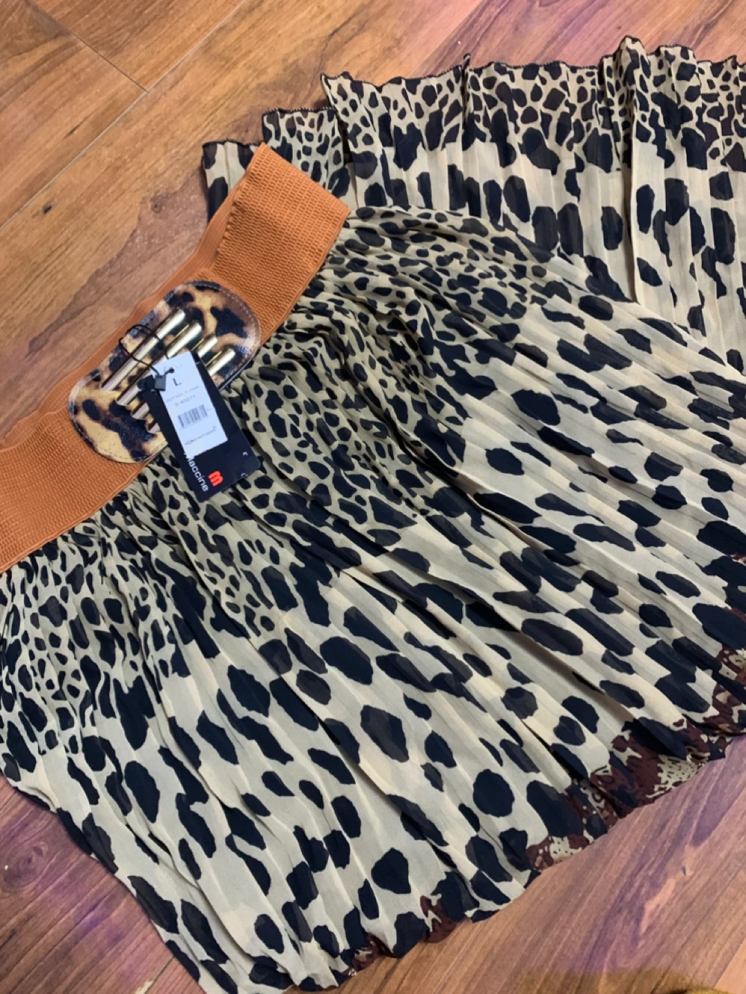 SHEIN Faux Suede Fringe Jacket and Leopard Print Pleated Skirt - photo 3