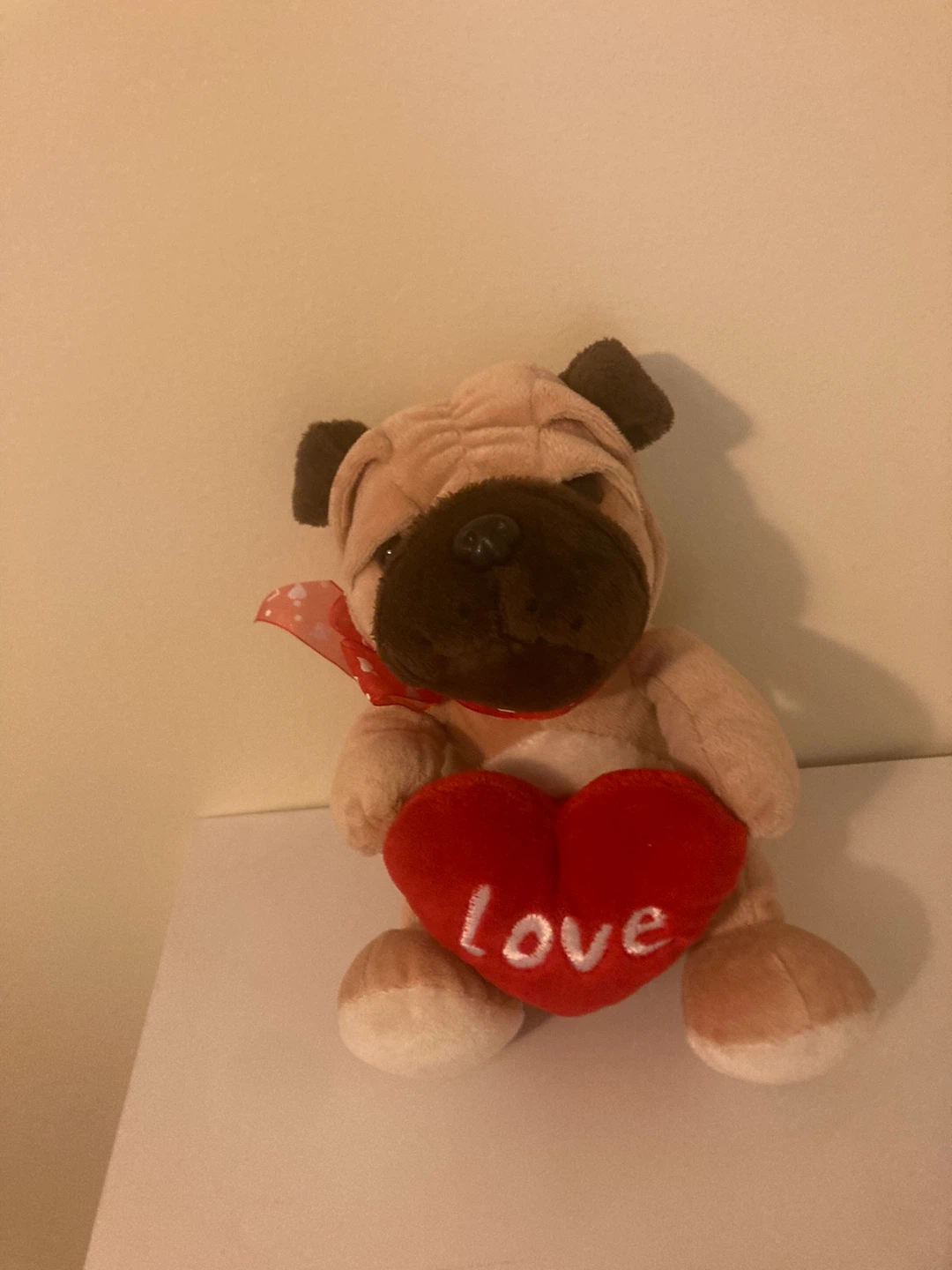 Plush Pug Dog "Love" Heart Stuffed Animal - photo 2
