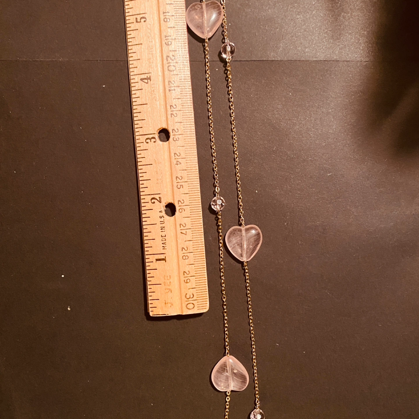 Gold Tone Necklace with Pink Heart Charms - photo 2