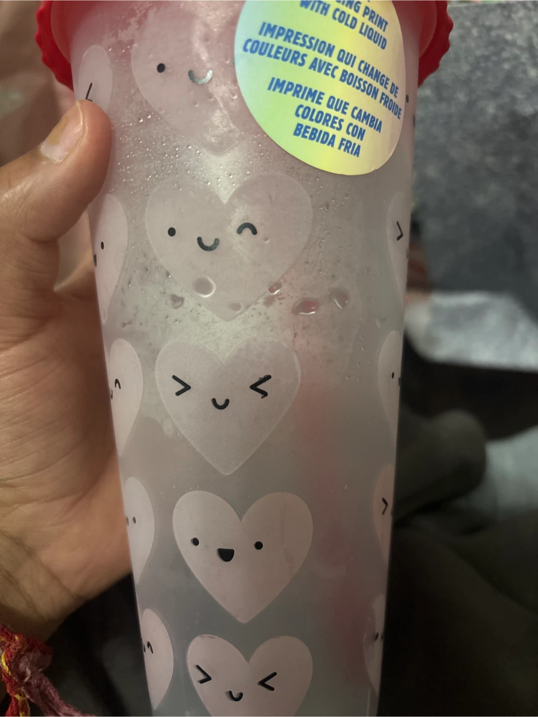 Colour Changing Heart Tumbler Cup