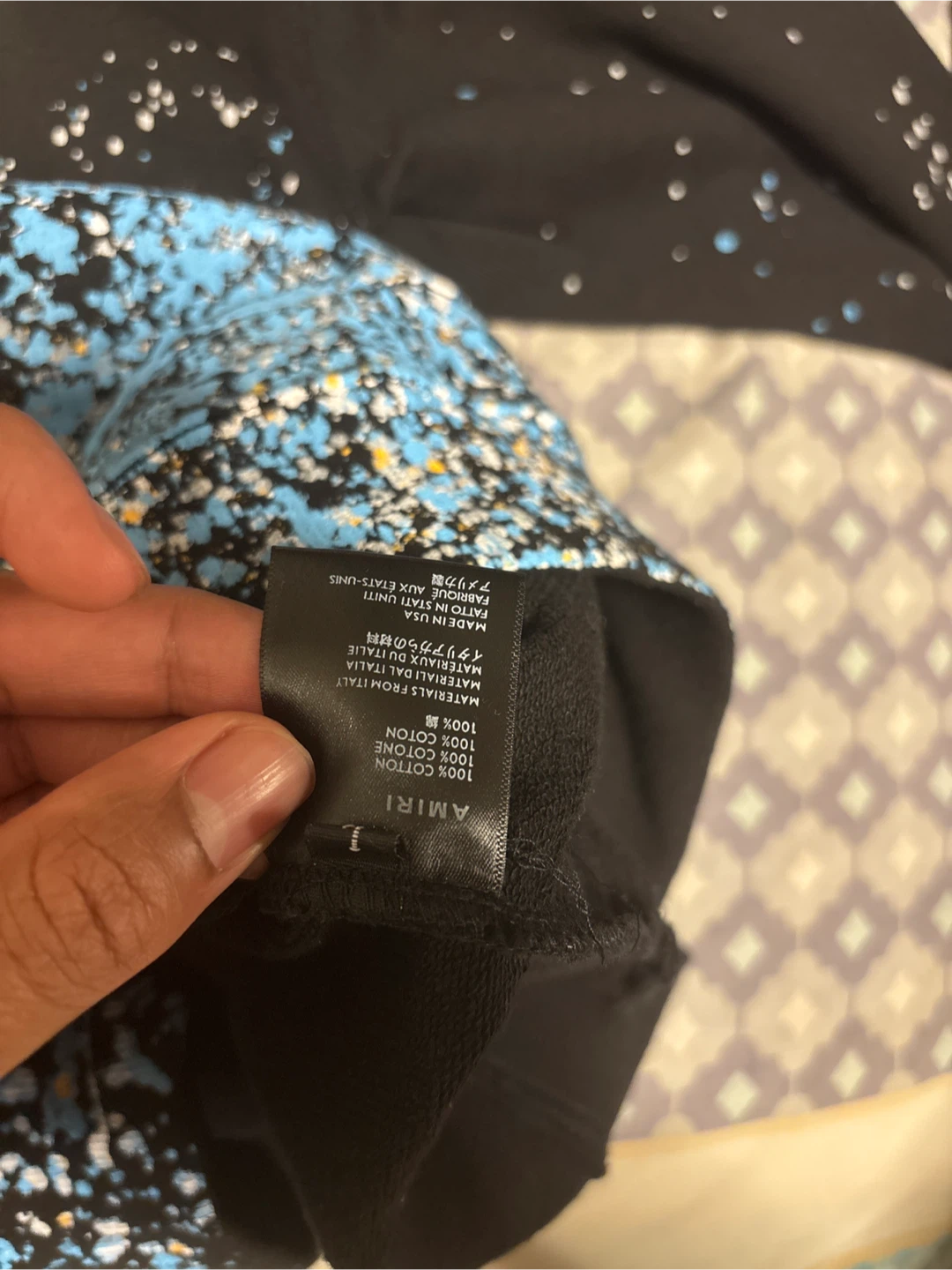 AMIRI Black Splatter Print Hoodie - photo 2