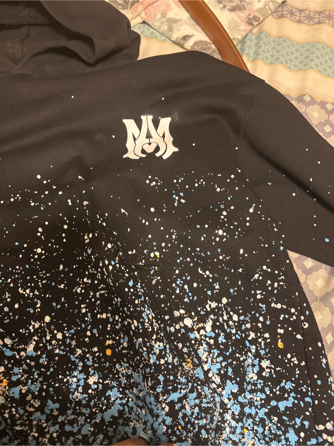 AMIRI Black Splatter Print Hoodie - photo 3