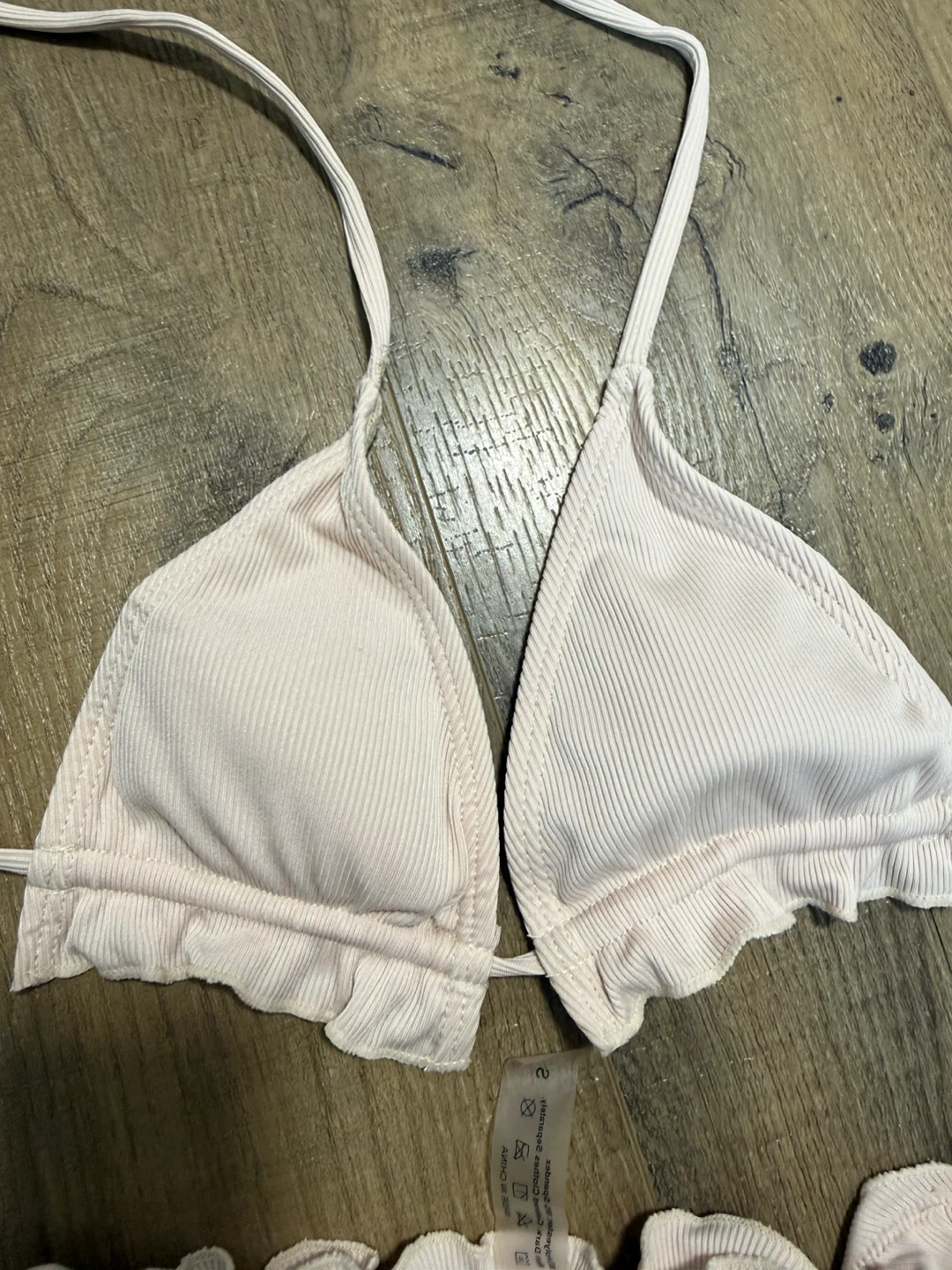 SHEIN light Pink Ribbed Bikini Set - photo 2