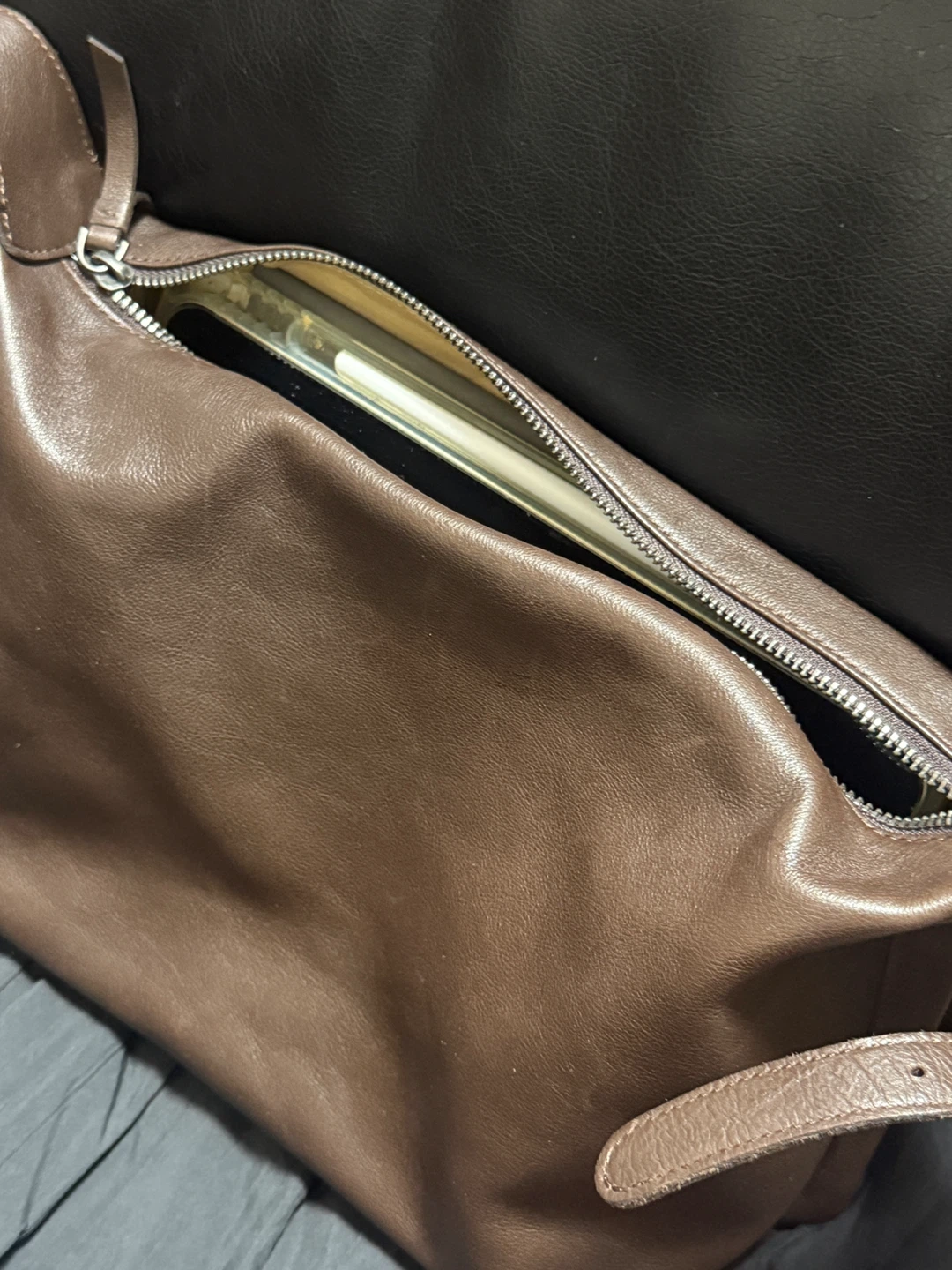 Brown Leather Shoulder Bag - photo 2