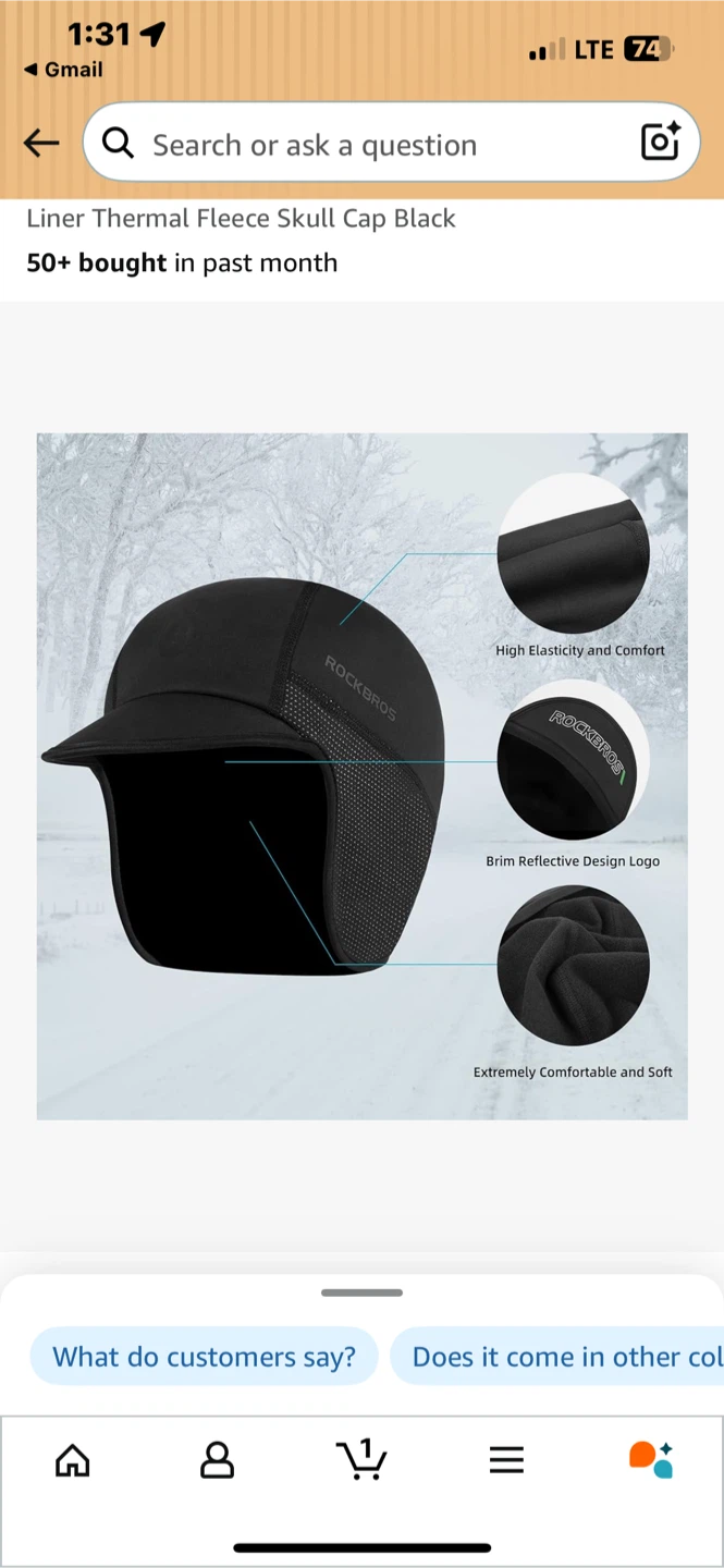 ROCKBROS Thermal Fleece Skull Cap Black - photo 2