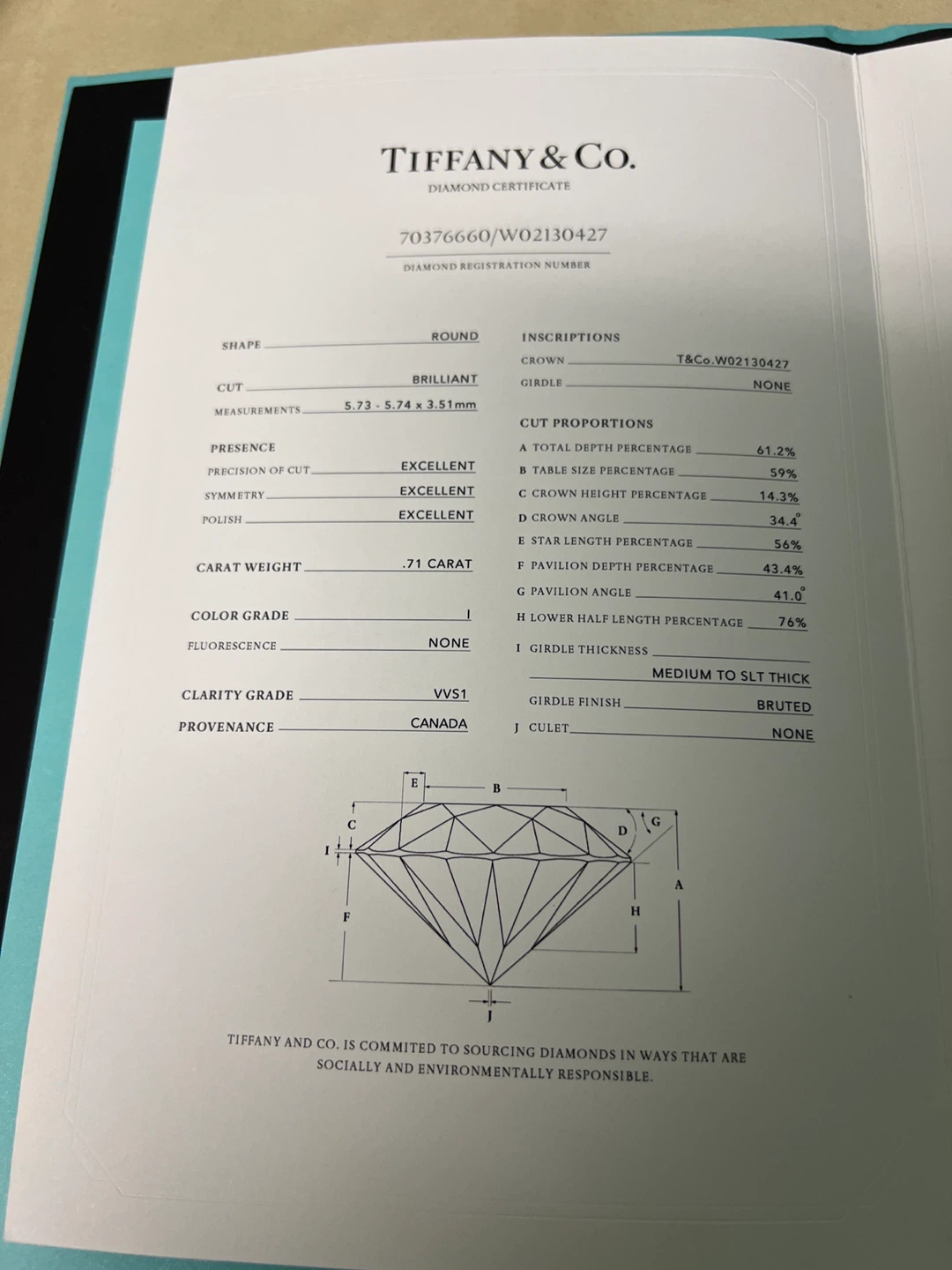 Tiffany & Co. Platinum Diamond Solitaire Ring - photo 4