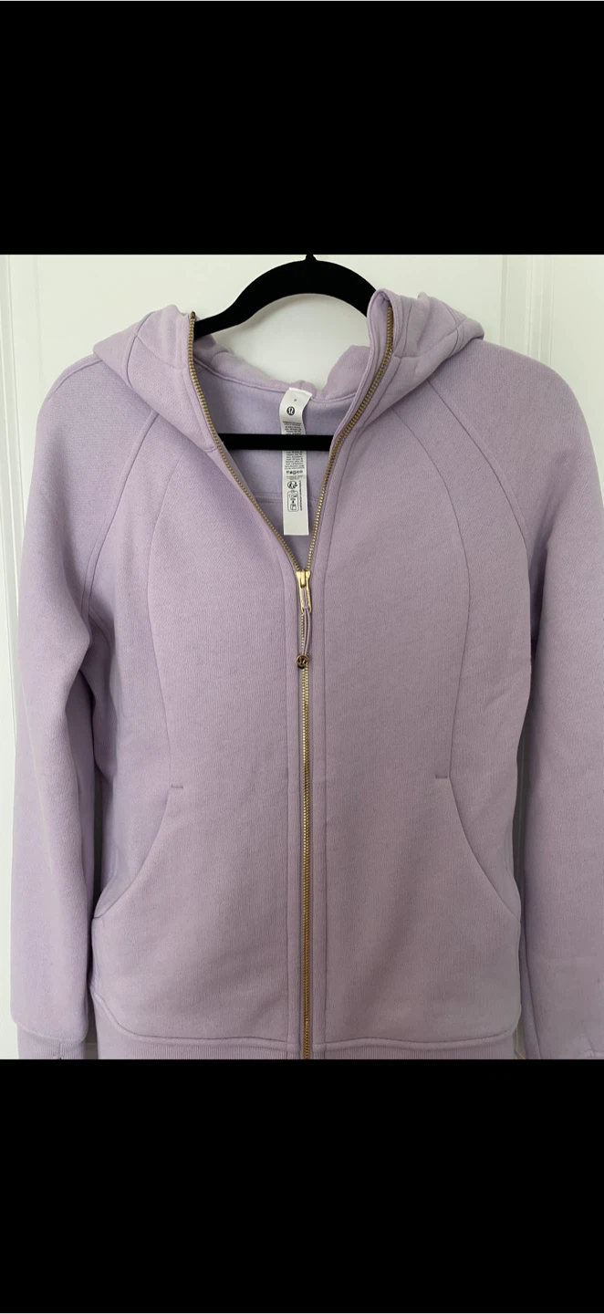 Lululemon Scuba Full-Zip Hoodie Lilac Ether/Gold Size 8