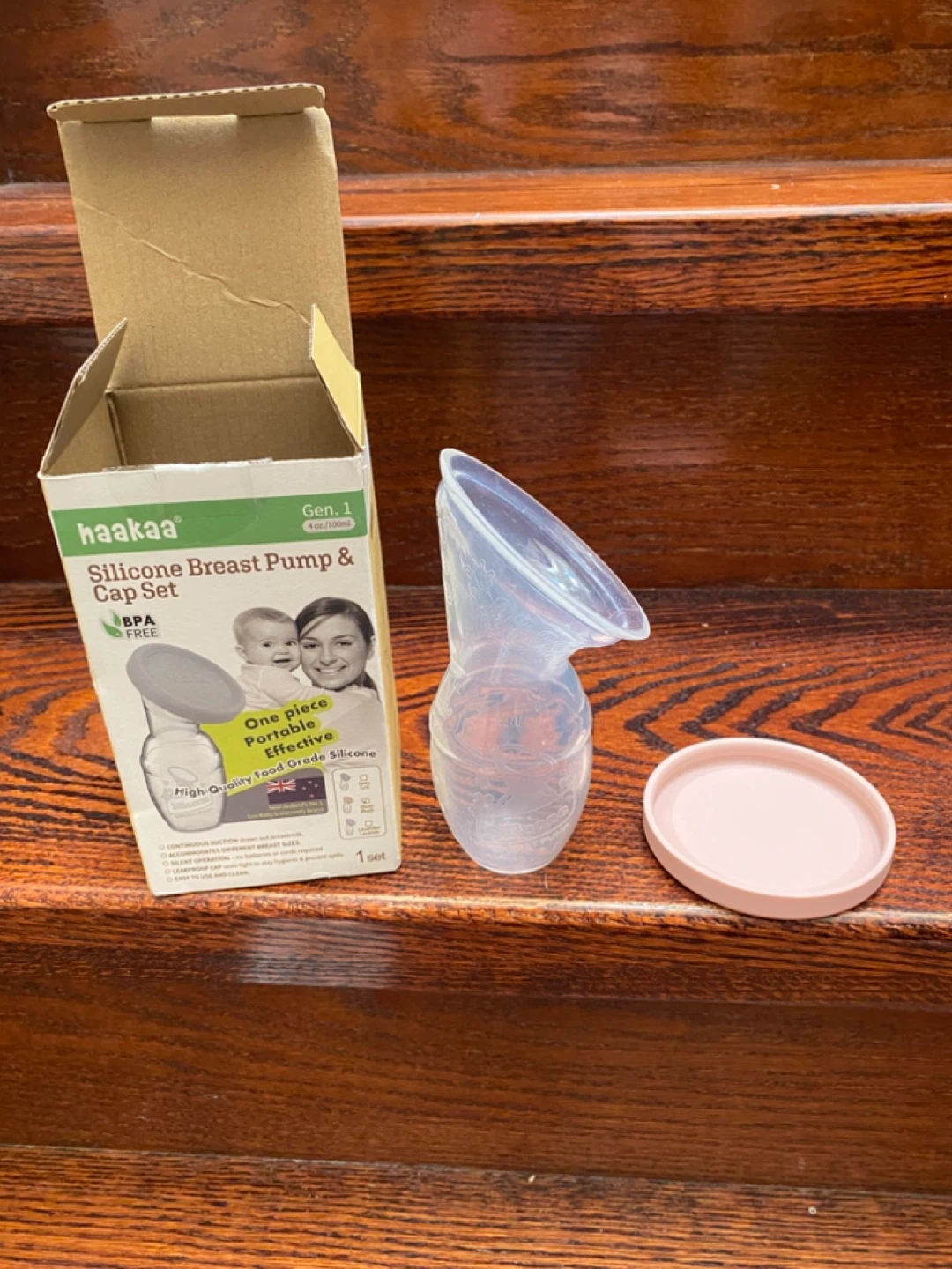 Haakaa Silicone Breast Pump & Cap Set - 4 oz / 100ml - photo 3