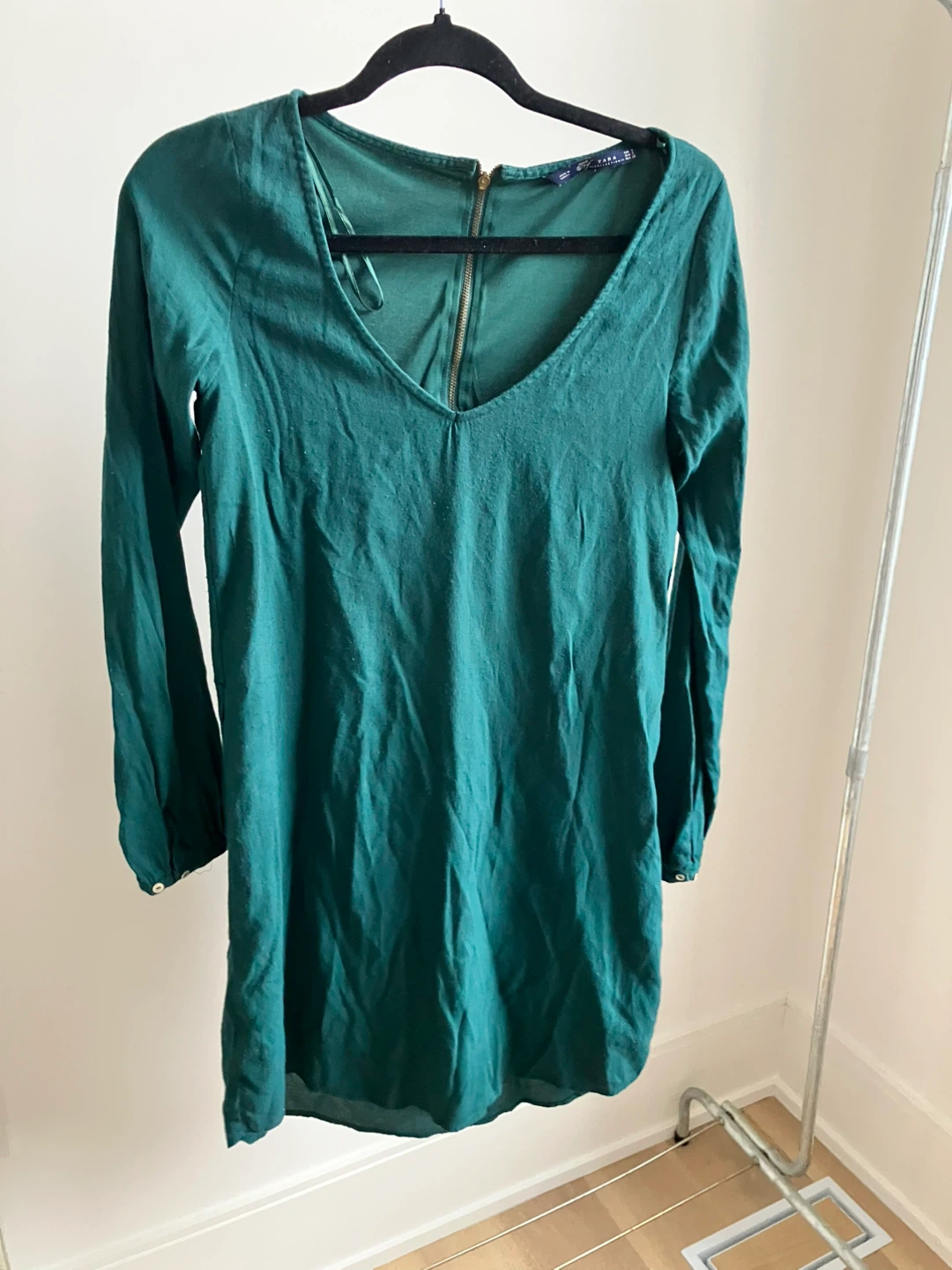 Zara Green Long Sleeve Dress