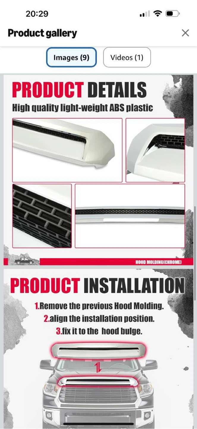 Toyota Tundra Hood Scoop / Hood Bulge Molding 2014-2021 – Kojem - photo 4