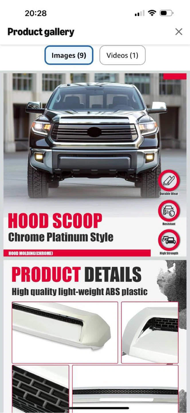 Toyota Tundra Hood Scoop / Hood Bulge Molding 2014-2021 – Kojem - photo 3