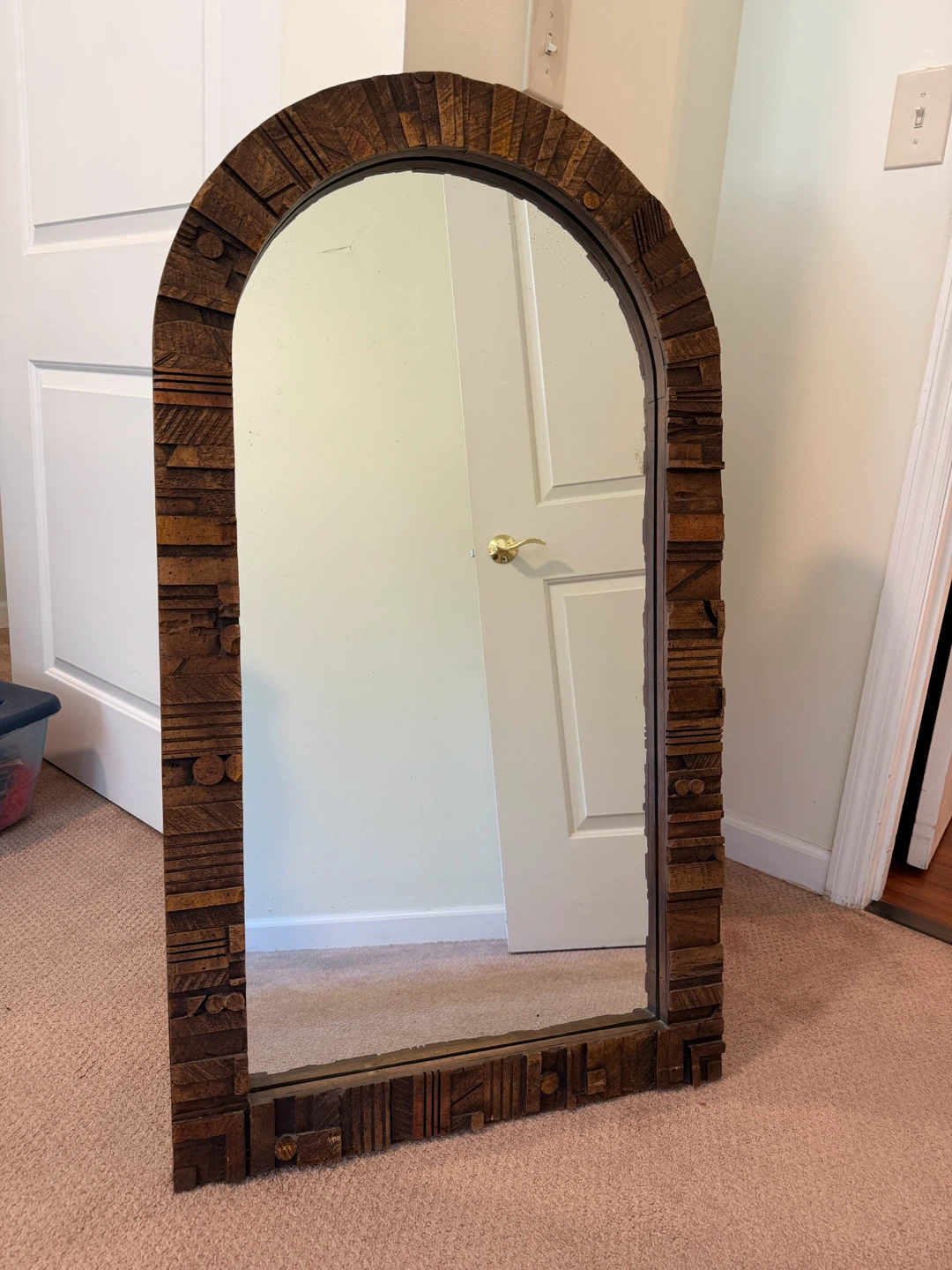 Mid-Century Brutalist Wood Dresser with Carved Front - photo 4