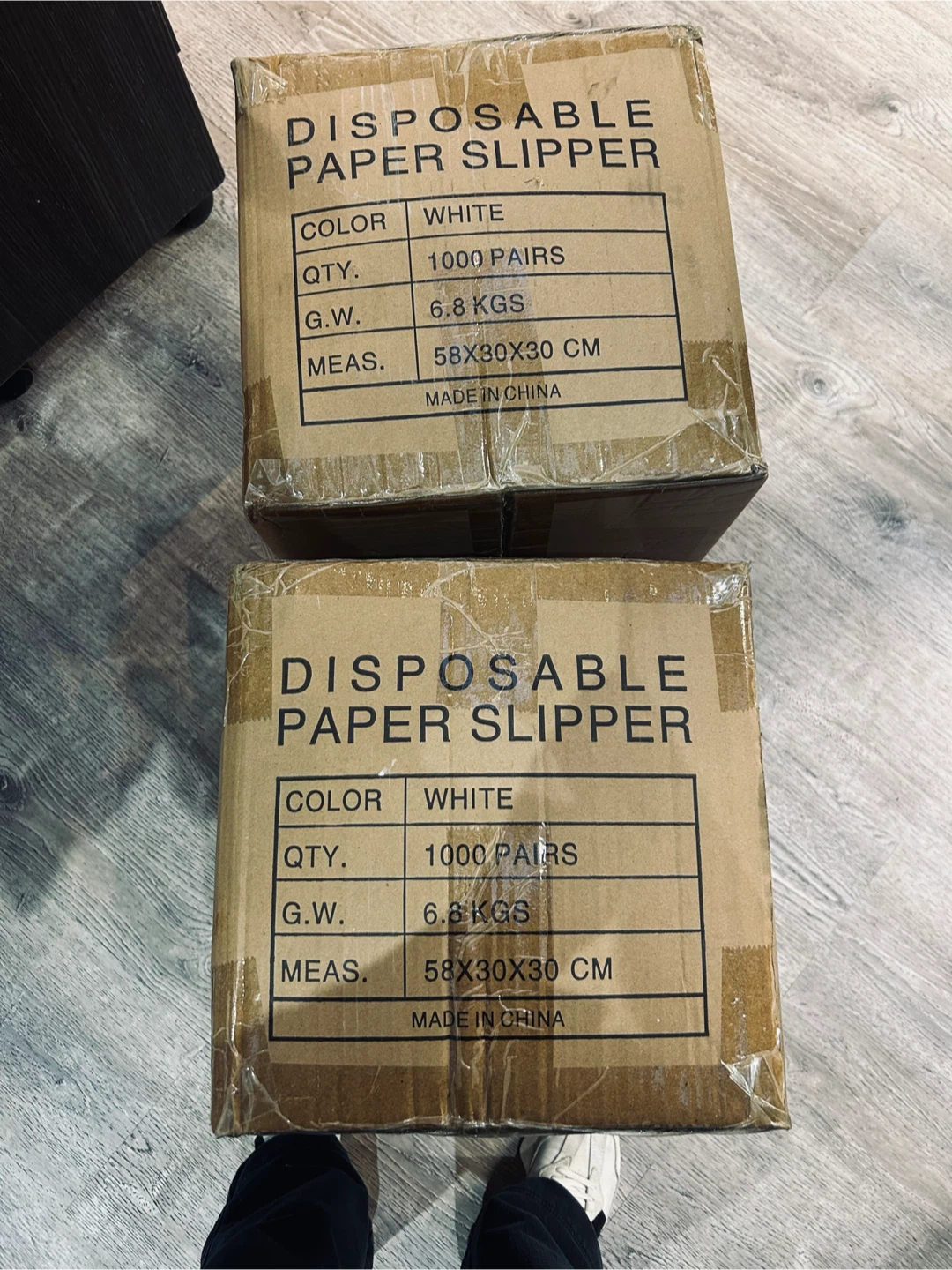 Disposable Paper Slippers - White, 1000 Pairs - photo 2