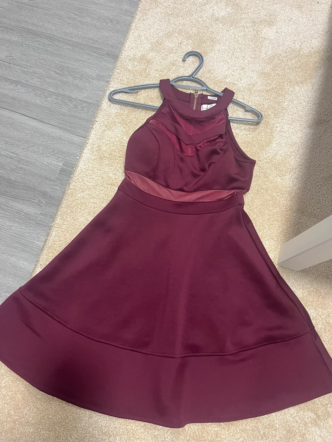 Burgundy Halter Neck Dress - Emerald Sundae - photo 3