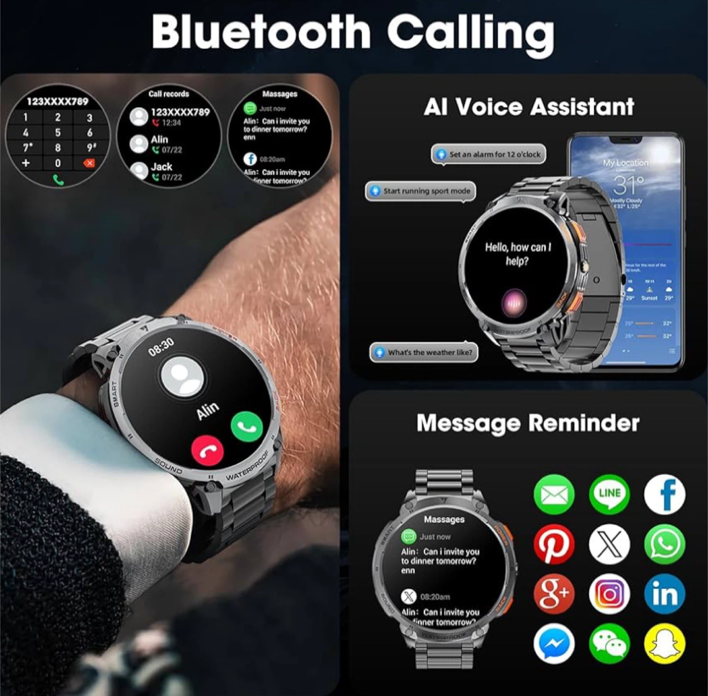 Military Smartwatch with 1.85-inch HD Screen - photo 5