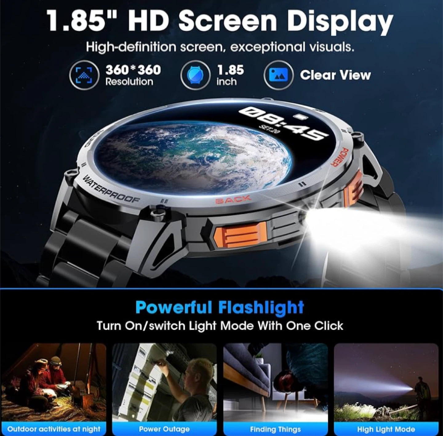Military Smartwatch with 1.85-inch HD Screen - photo 2