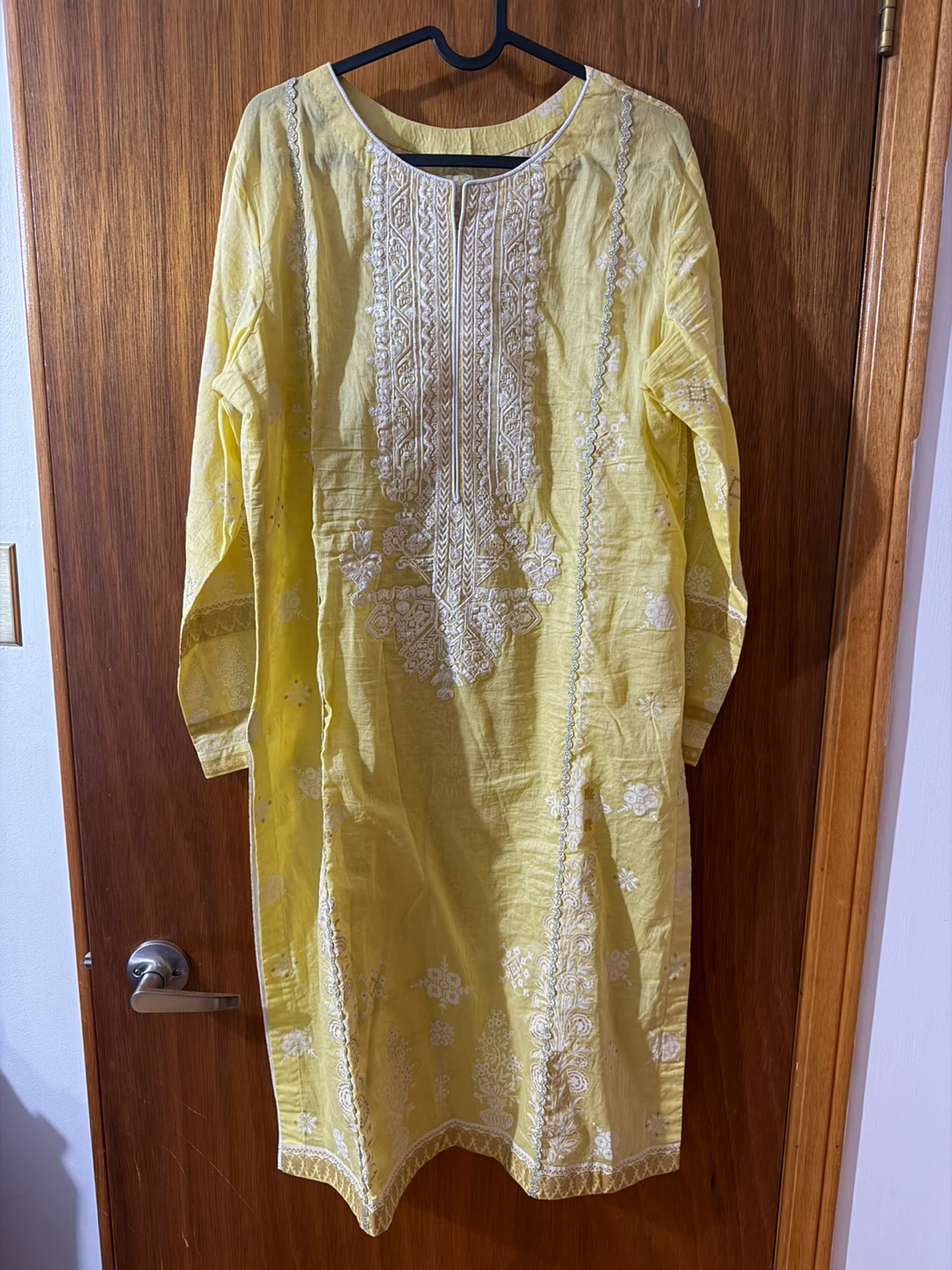Yellow pakistani Embroidered Kurti