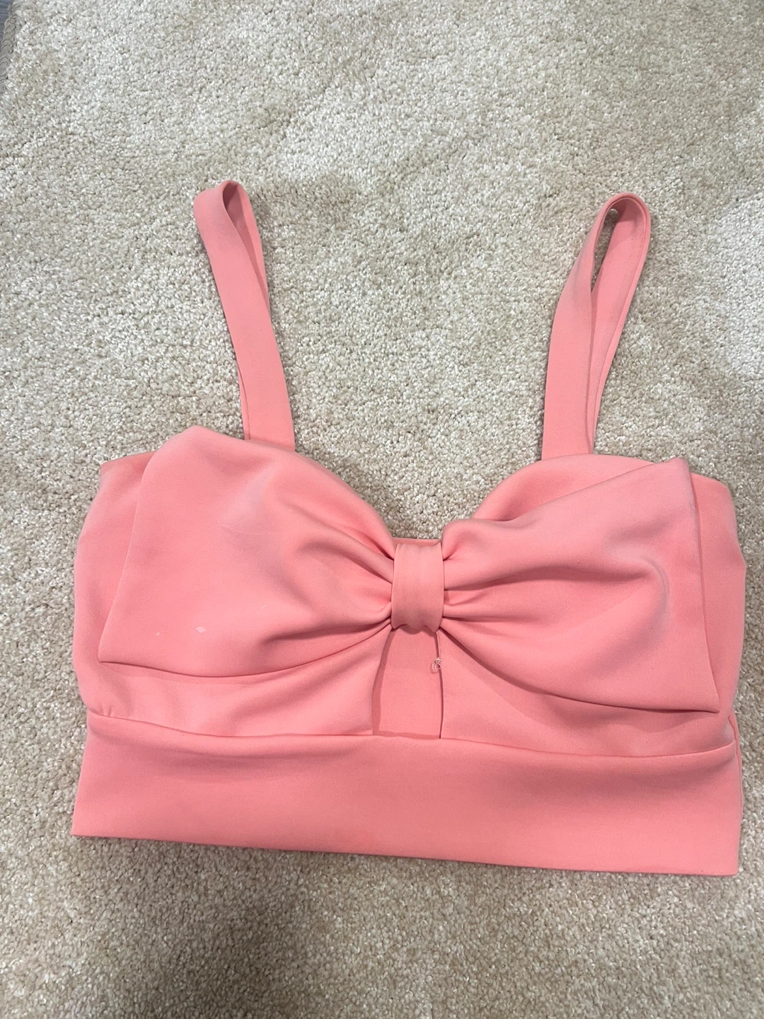 Pink Bow Detail Crop Top
