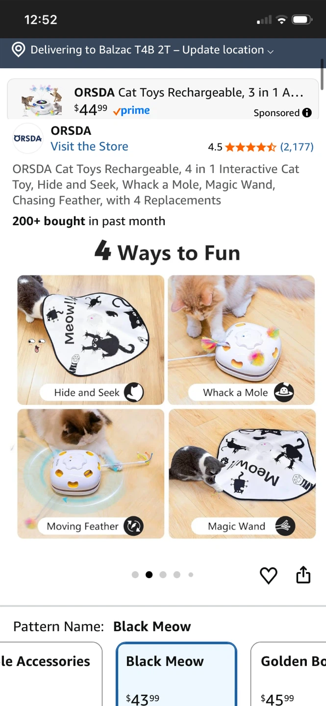 ORDSDA Rechargeable 4-in-1 Interactive Cat Toy - photo 3