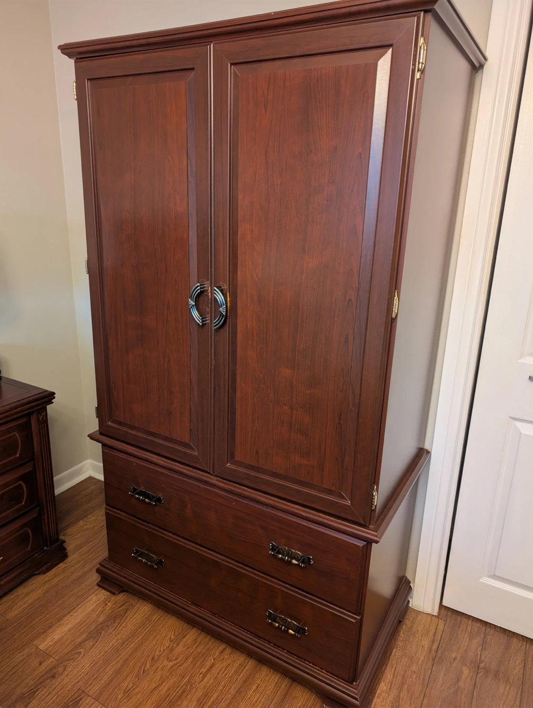 Wooden Armoire with Drawers