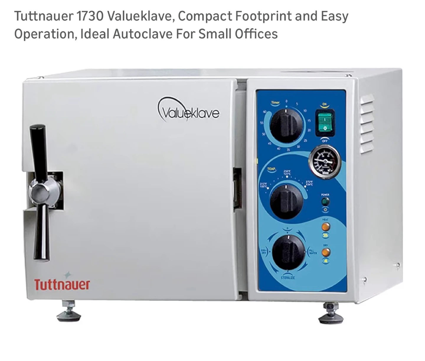 Tuttnauer 1730 Valueklave Autoclave