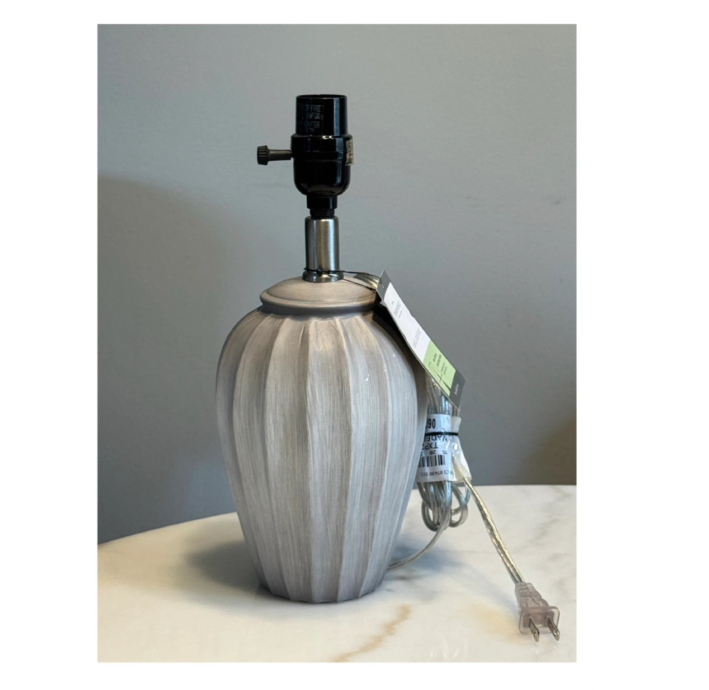 Brand new Threshold Small Ribber Wood Lamp Base - Gray