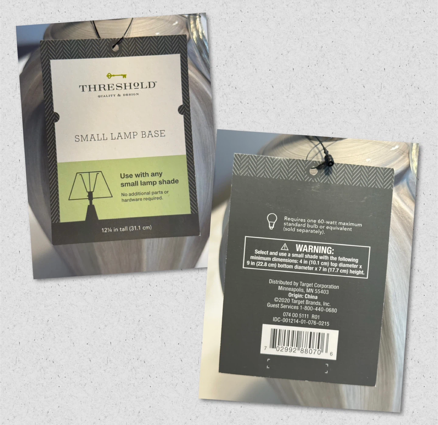 Brand new Threshold Small Ribber Wood Lamp Base - Gray - photo 4