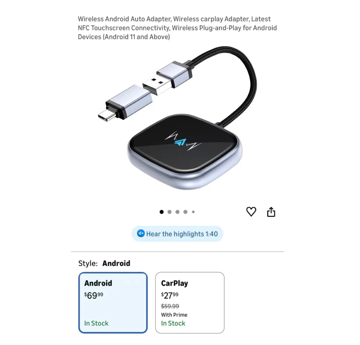 Brand new Wireless Android Auto Adapter