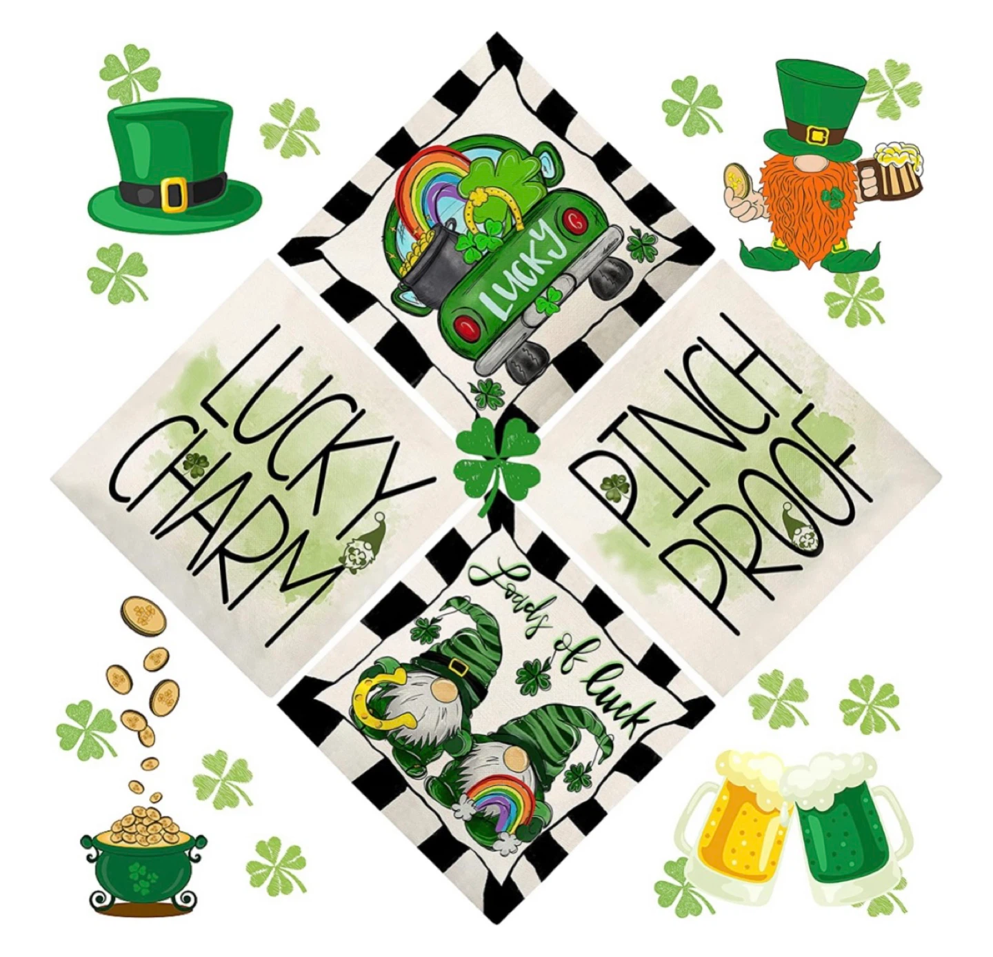 Brand new St Patricks Day Gnomes Pillow Covers - photo 5