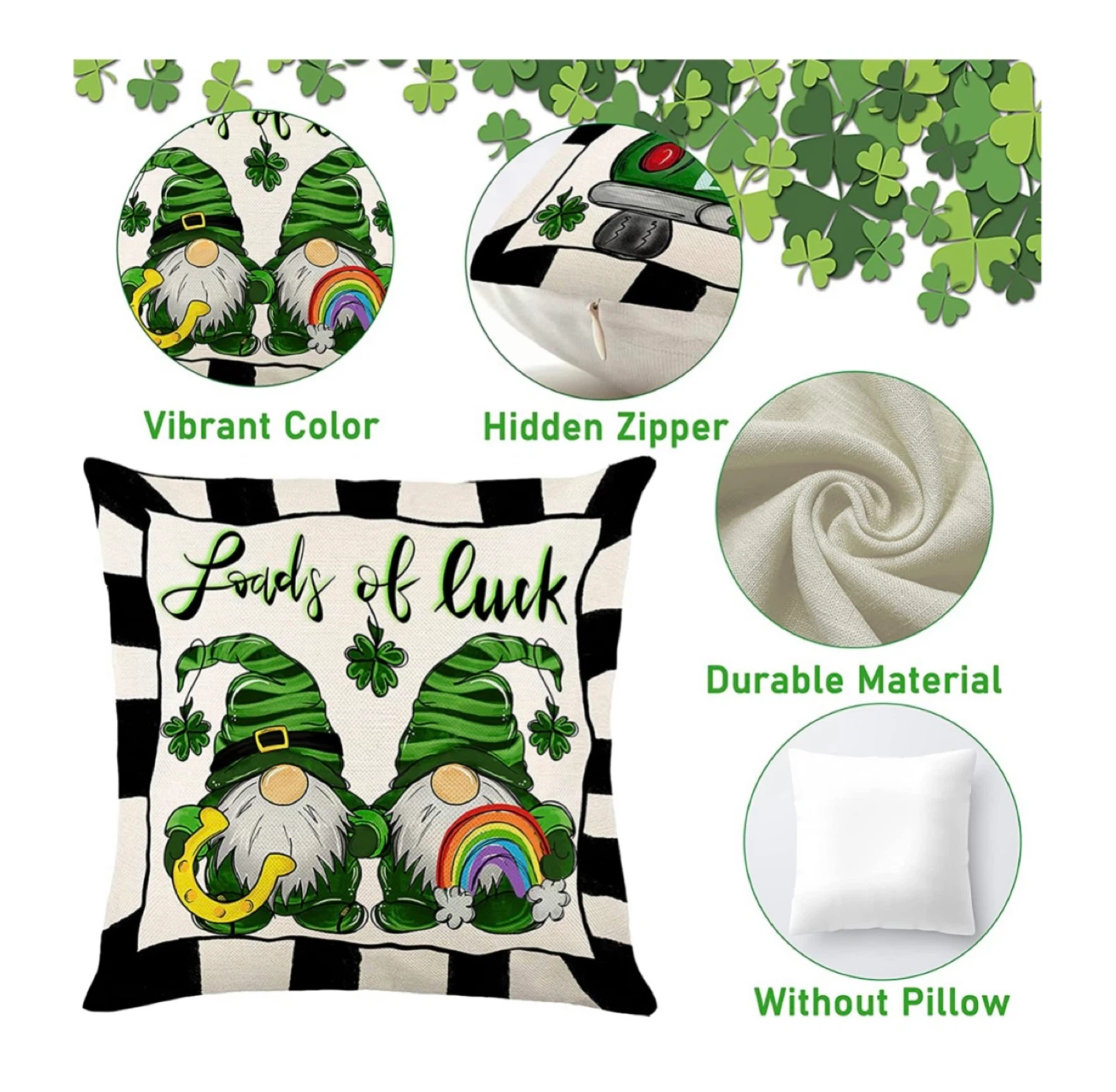 Brand new St Patricks Day Gnomes Pillow Covers - photo 3