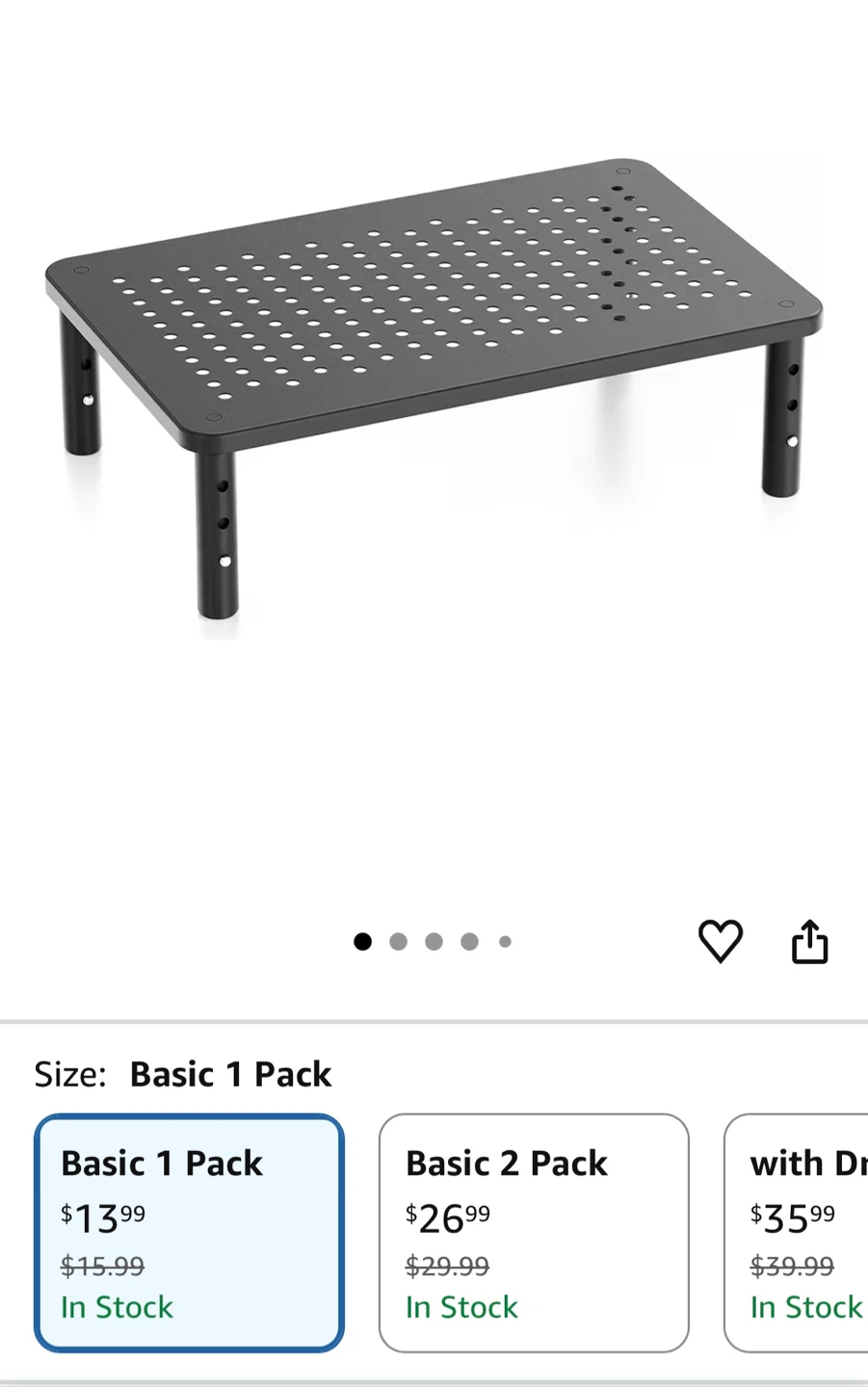 Black Metal Monitor Stand Riser -  Height Adjustable - photo 3