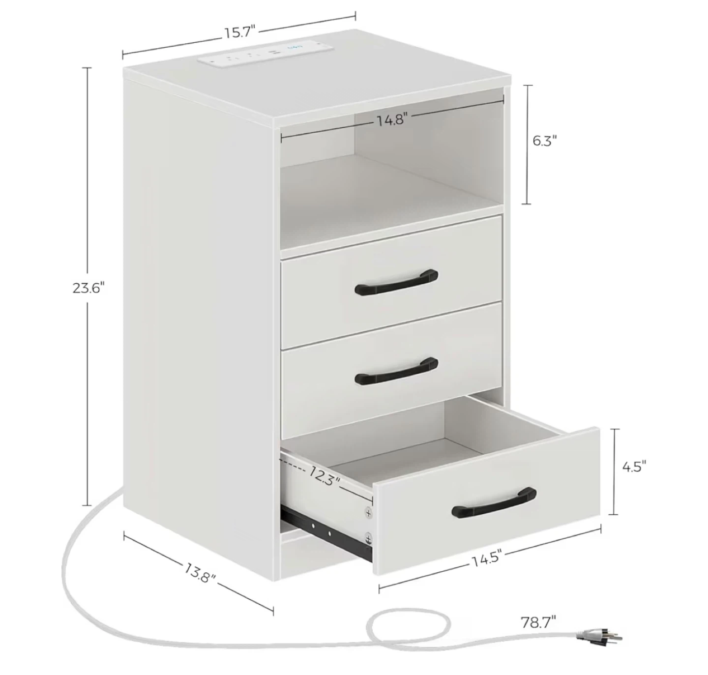 Nightstand with Built-in Outlets - photo 3