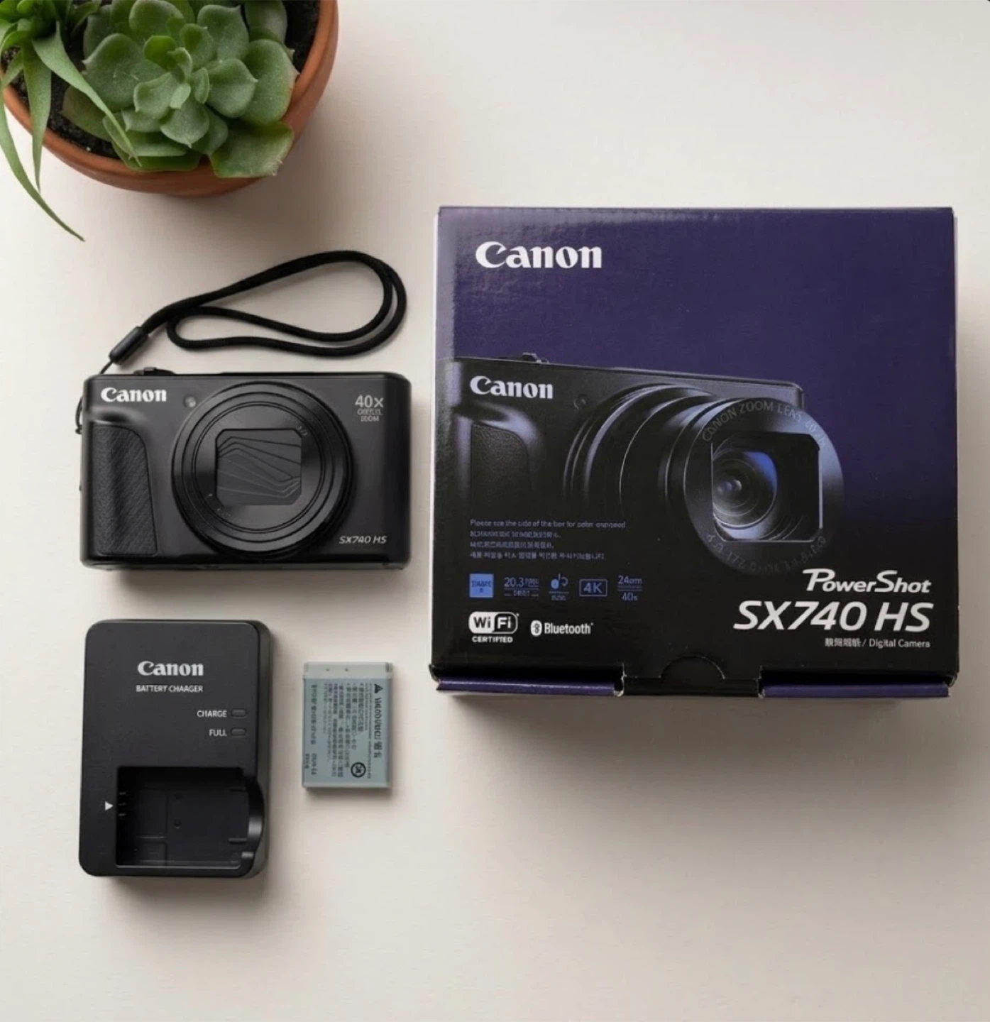 Canon SX740 HS Camera (With Box, Battery & Charger)