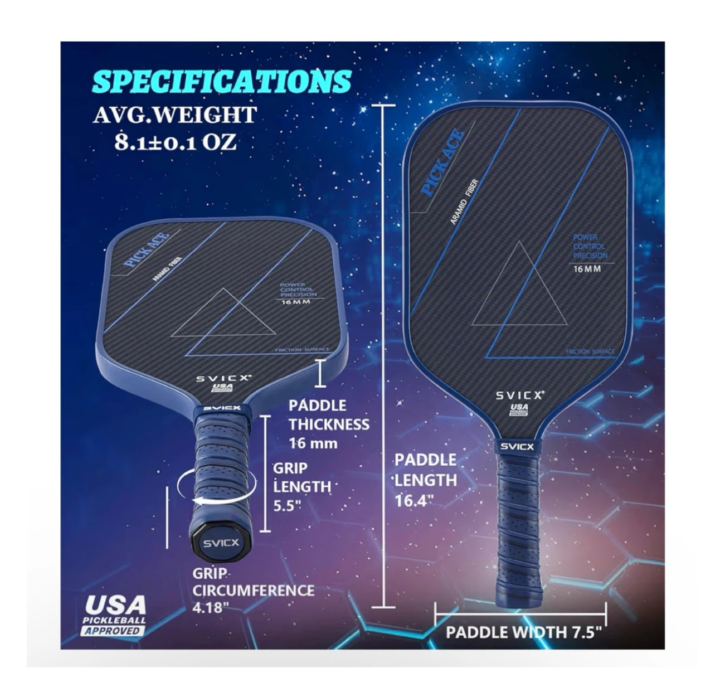 Brand new Carbon Fiber Pickleball Paddle 16mm - photo 3