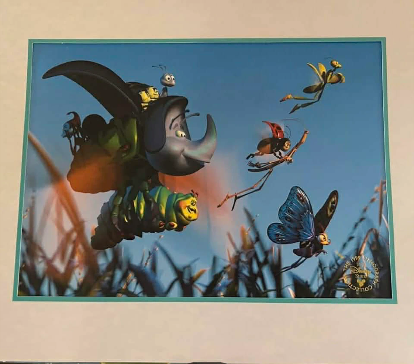Disney Pixar.  “A Bugs Life” lithograph framed, new