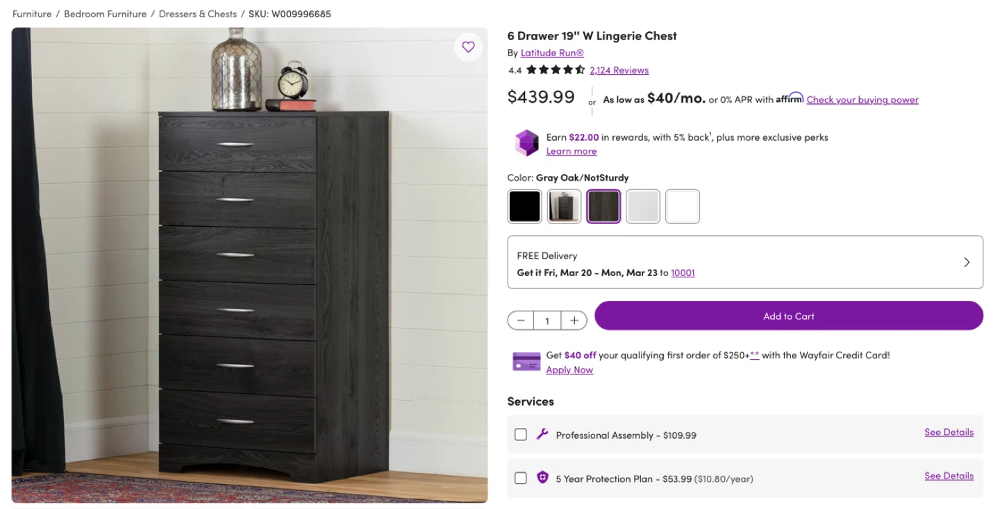 Latitude Run 6-Drawer - Gray Oak - photo 2