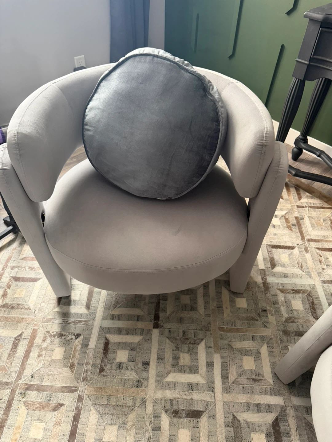 Grey Velvet Armchair - 2