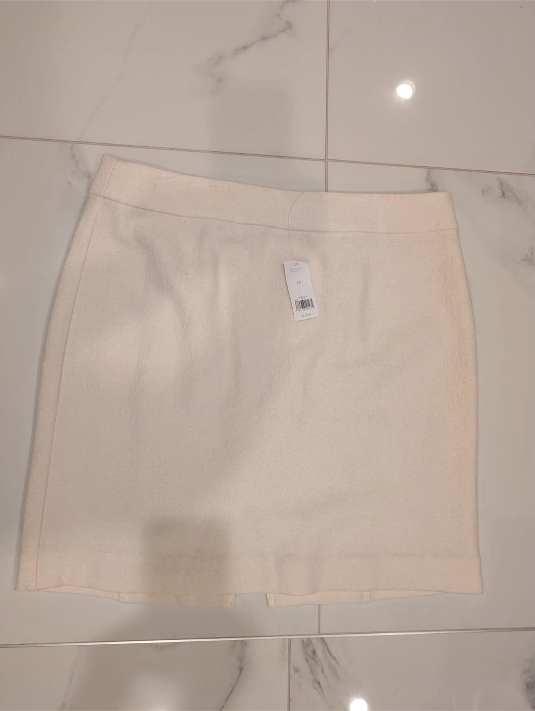 New Banana Republic Women's Cream Wool Blend Mini Skirt Size 14